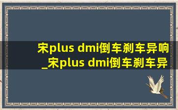 宋plus dmi倒车刹车异响_宋plus dmi倒车刹车异响声音特别大